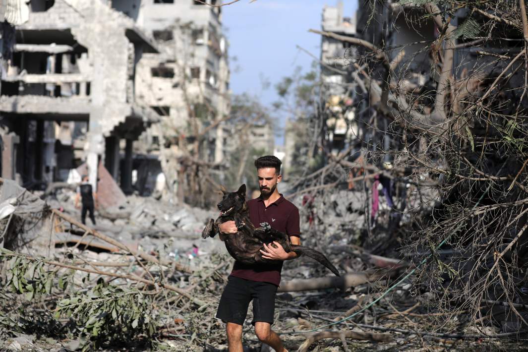 Последствия ответного обстрела города Газа
