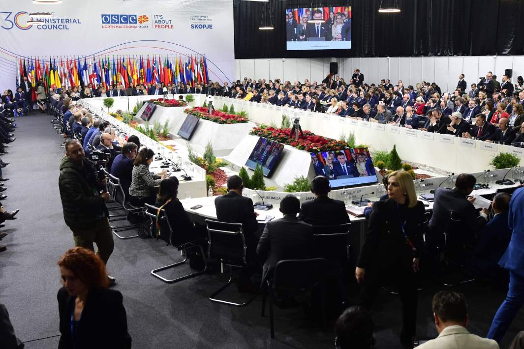 Заседание Совета министров ОБСЕ 30 в Скопье, Северная Македония, 30 ноября 2023 года