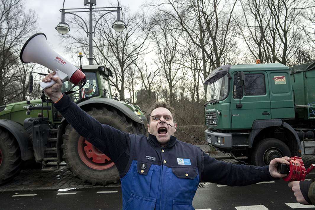 Массовая акция протеста фермеров Берлине. 15 января 2024 года