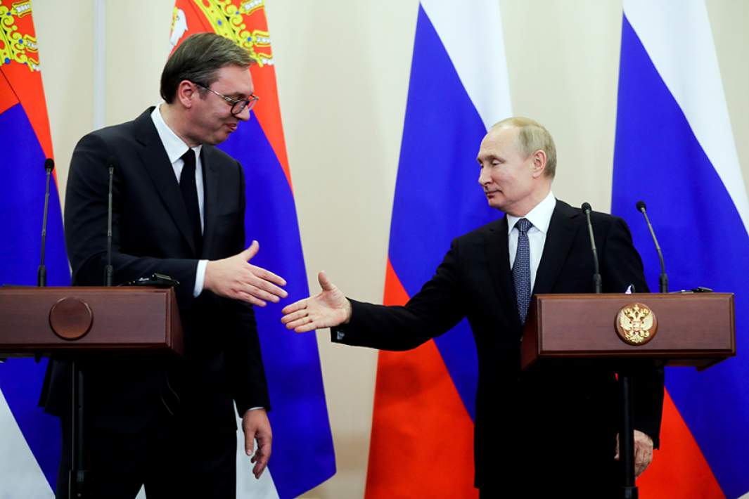 Президент Сербии Александр Вучич и президент РФ Владимир Путин