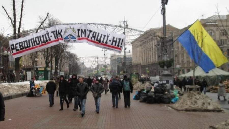 На майдане появились пушки