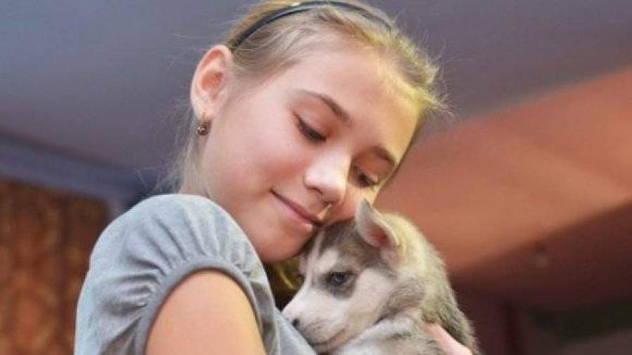 Путин подарил 12-летней Оле из Хакасии щенка хаски