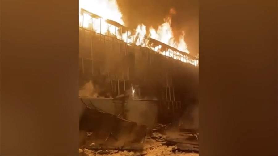 A restaurant caught fire at a ski resort in Kazakhstan