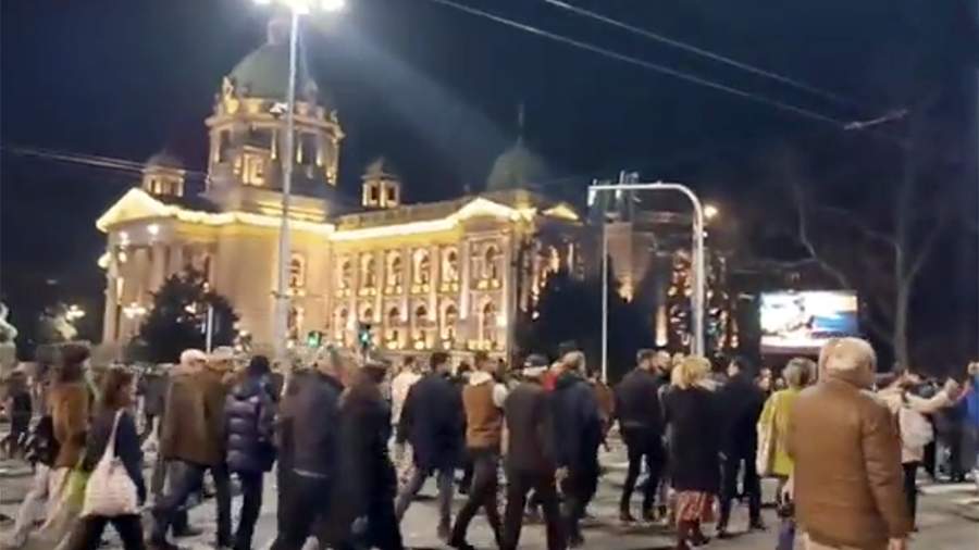 Izvestia publishes footage from a new opposition protest in the center of Belgrade