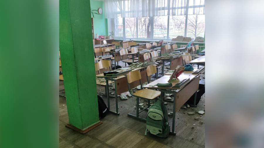 A child was injured when a ceiling collapsed during a lesson at a school in Adygea