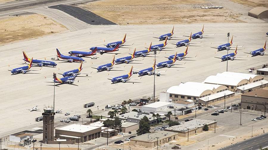 Самолеты Boeing 737 MAX авиакомпании Southwest Airlines в Викторвилле