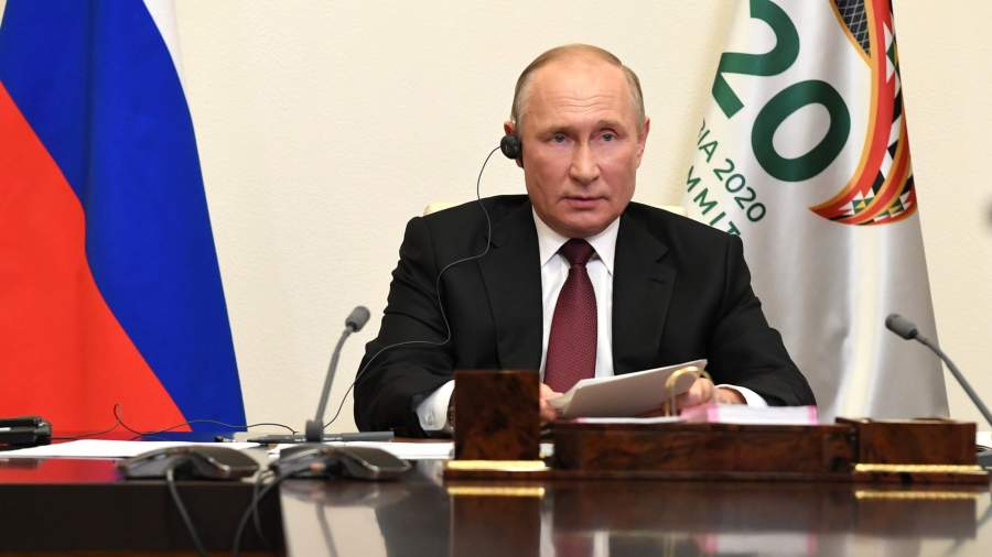 Владимир Путин в ходе встречи глав делегаций стран – участниц «Группы двадцати», приглашённых государств и международных организаций (в режиме видеоконференции)