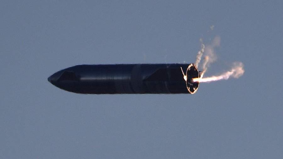 Starship SN8 во время горизонтального полета