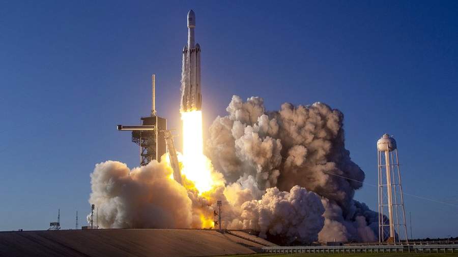 Запуск ракеты Falcon Heavy