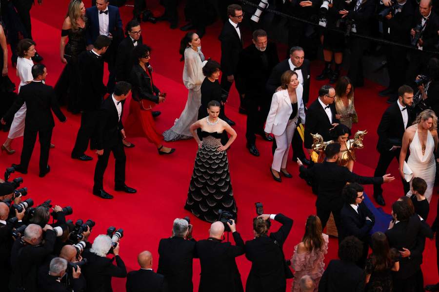 Natalie Portman poses on the red carpet during arrivals for the screening of the film "Eddington" in competition at the 78th Cannes Film Festival in Cannes, France, May 16, 2025.