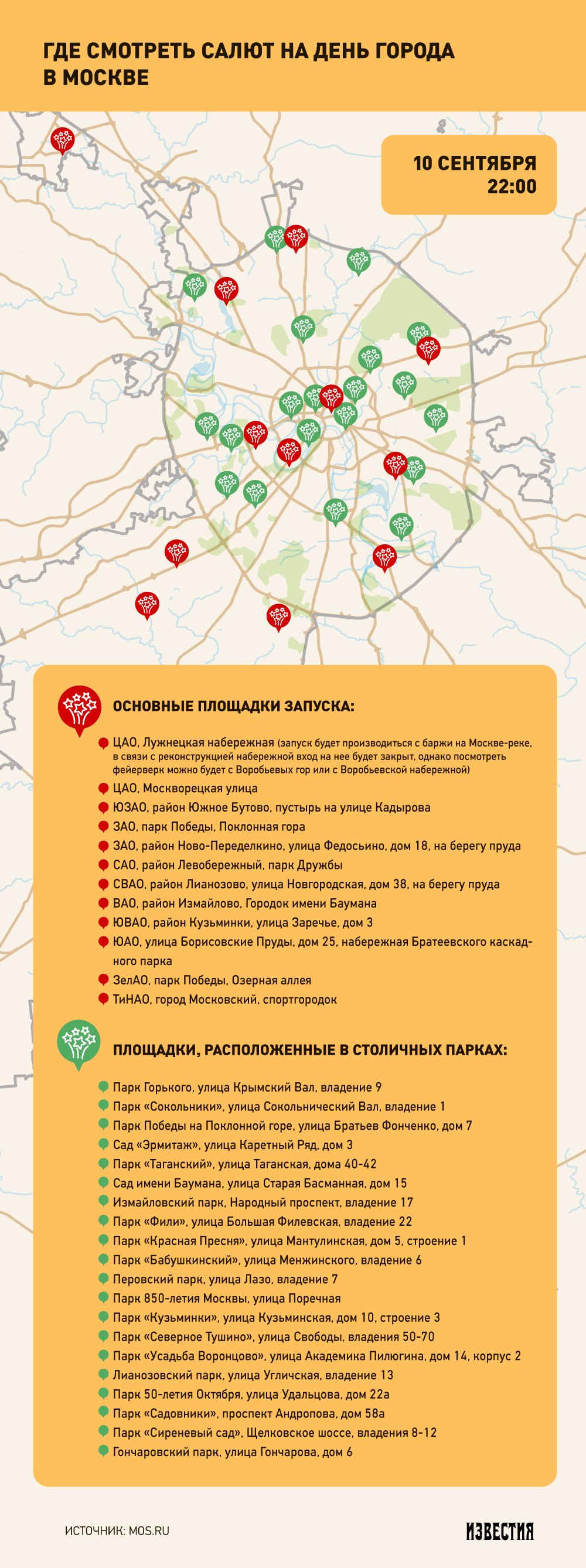 Карта салютов московская область