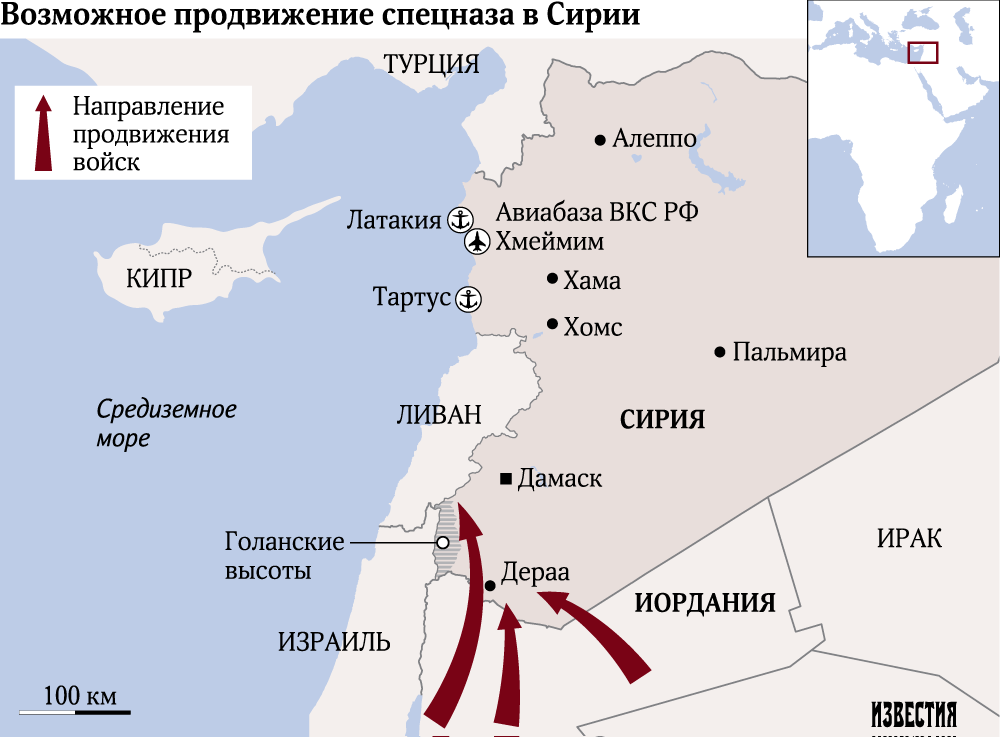 Карта сирии и ливана