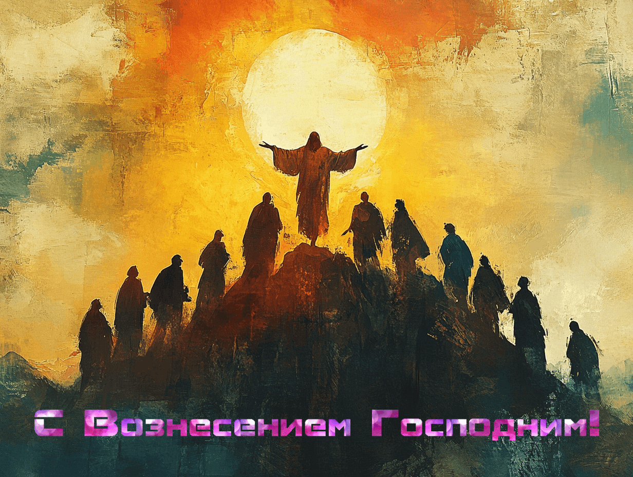 Анимированная открытка с Вознесением Господним