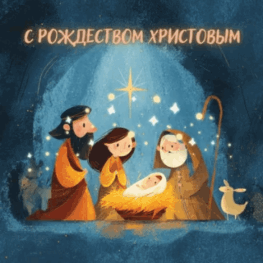 Открытка с Рождеством Христовым