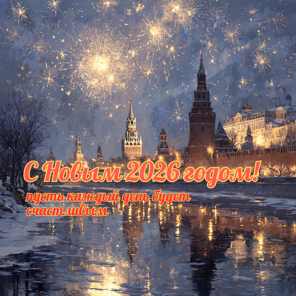 Открытка с Новым годом 2026