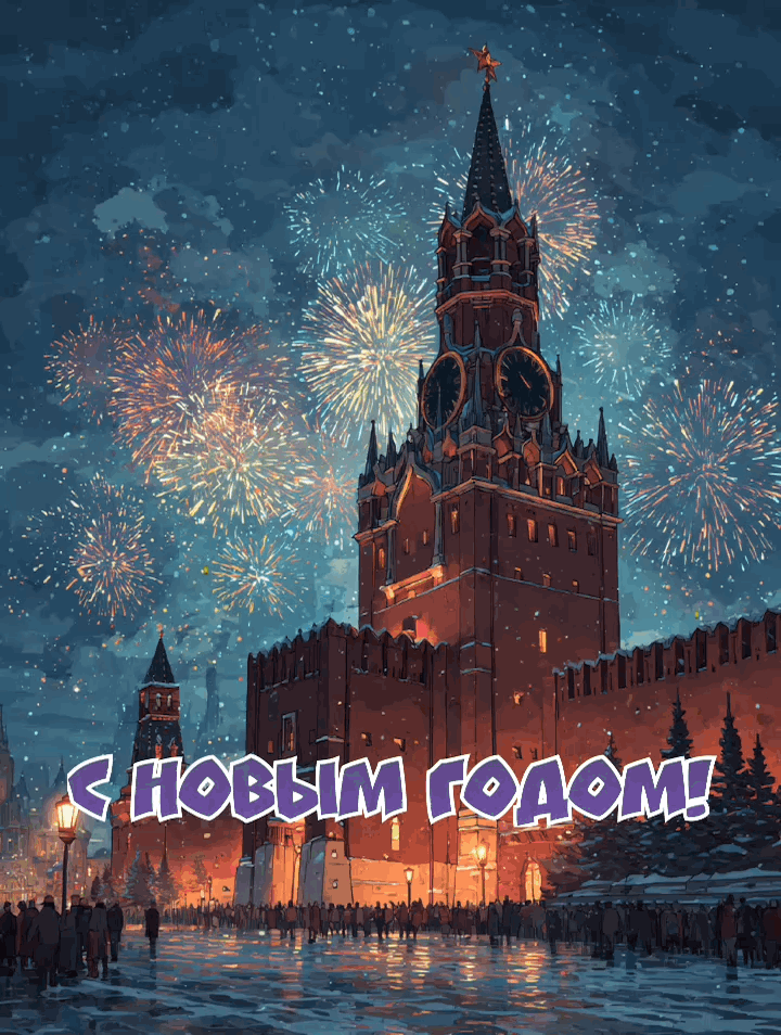Открытка с Новым годом 2026