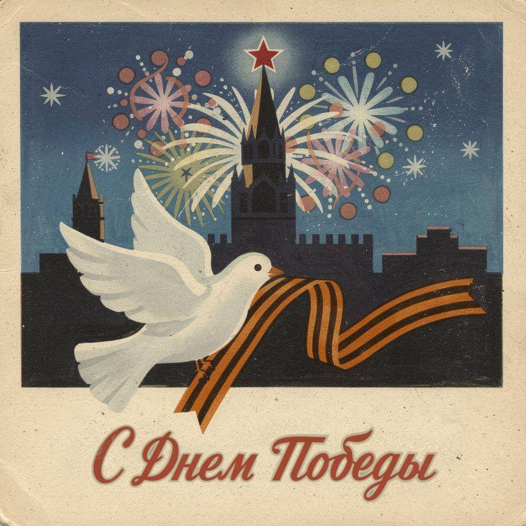 С Днем Победы, открытки в советском стиле с 9 Мая