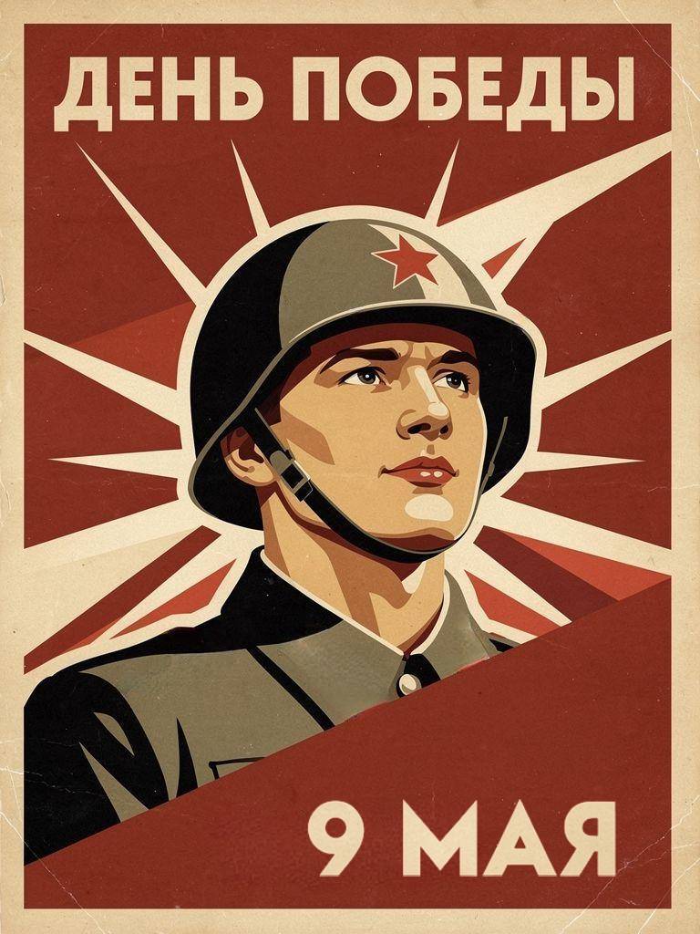 С Днем Победы, открытки в советском стиле с 9 Мая