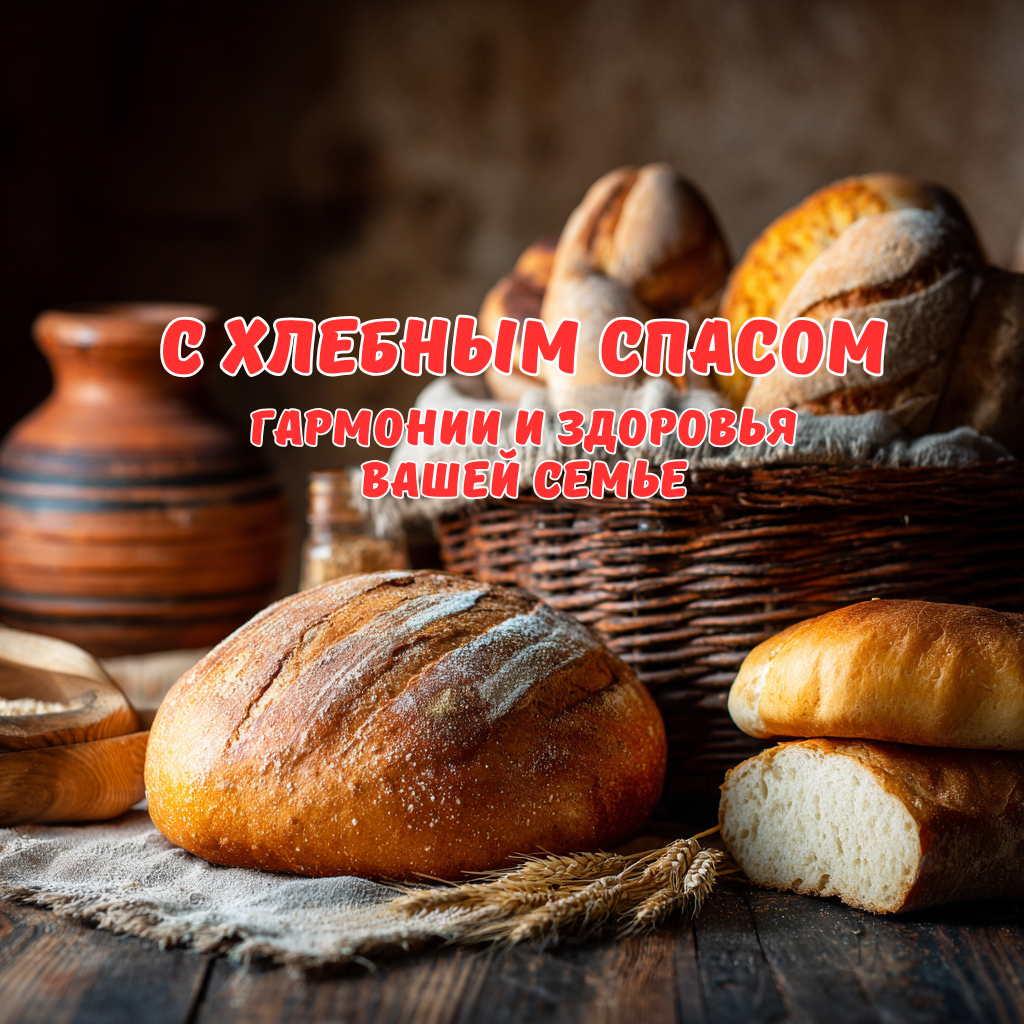 «Дорогие родители, пусть Хлебный Спас подарит вашему дому изобилие, благополучие и мир. Пусть каждый хлебный каравай напоминает о семейном тепле и заботе. Благословляю вас на счастье и здоровье!»;
