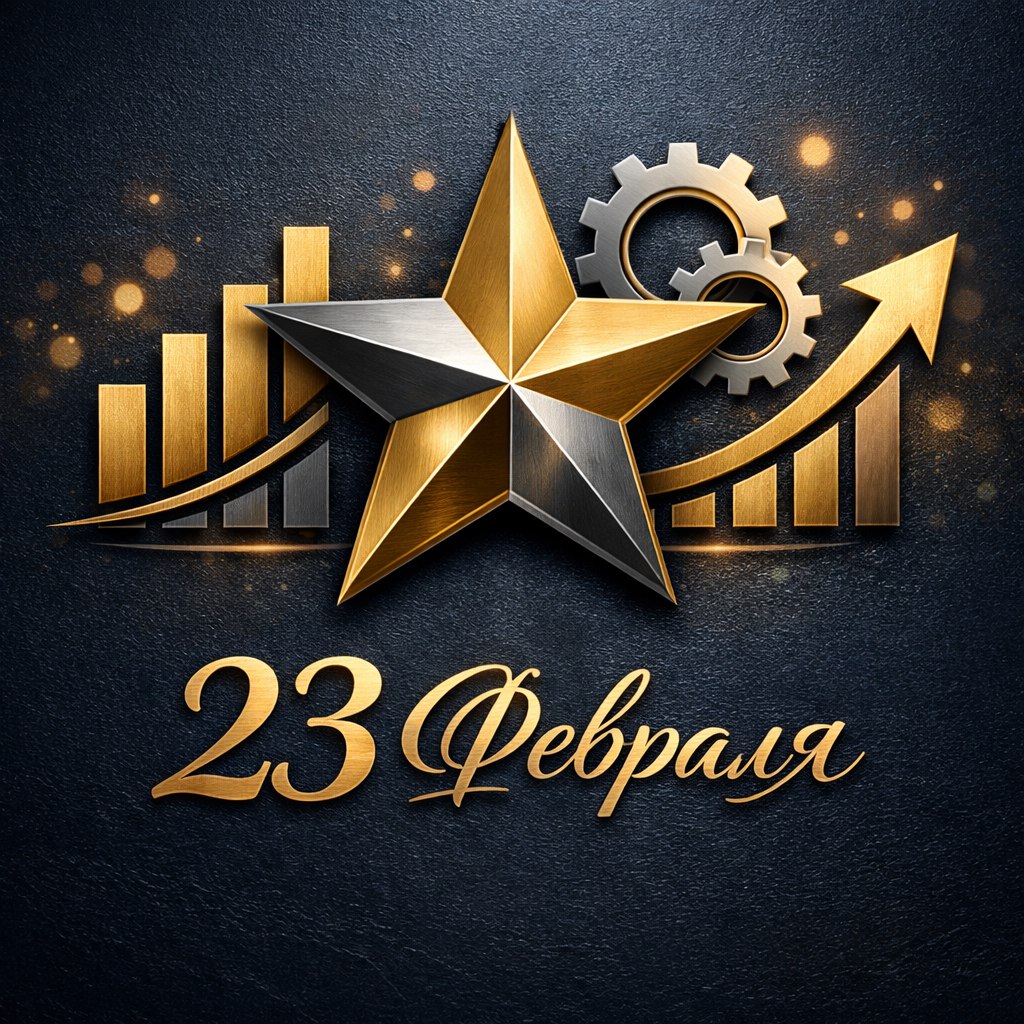 Официальная картинка с 23 февраля — пожелание выдержки, энергии и уважения