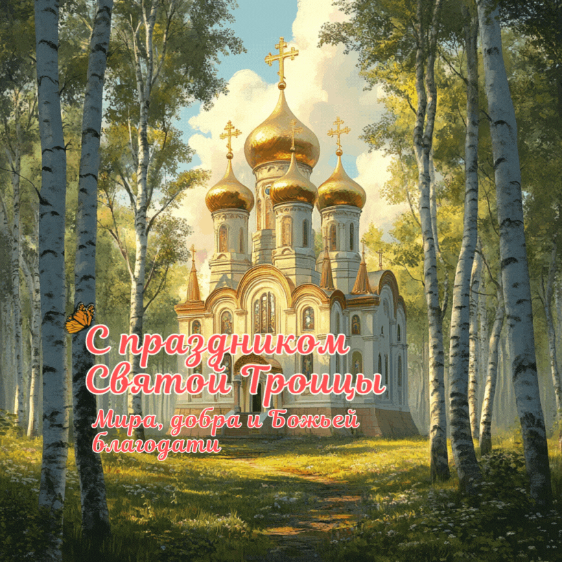 Скачать бесплатно анимацию с пожеланиями на праздник Троицы 8 июня