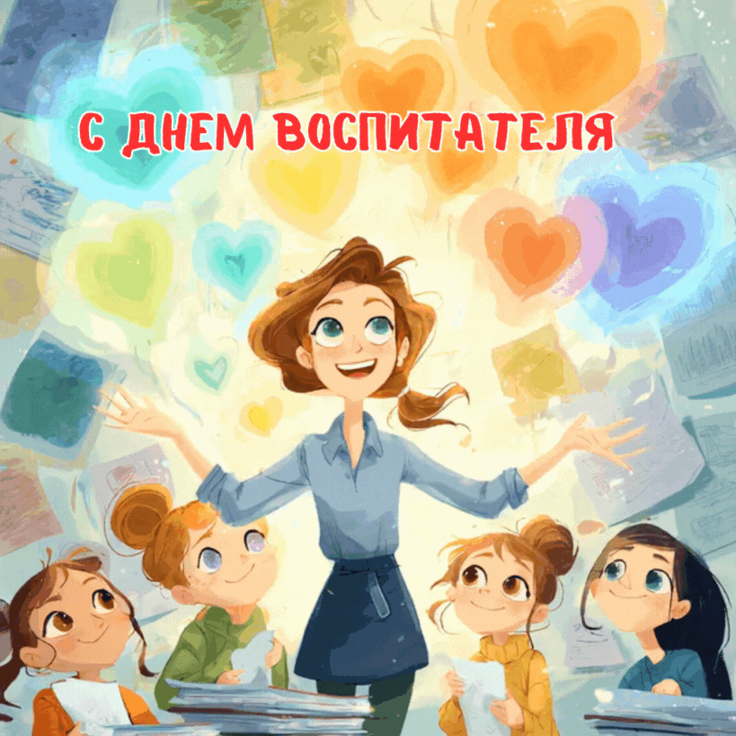 Анимация с теплом и благодарностью в День воспитателя в России