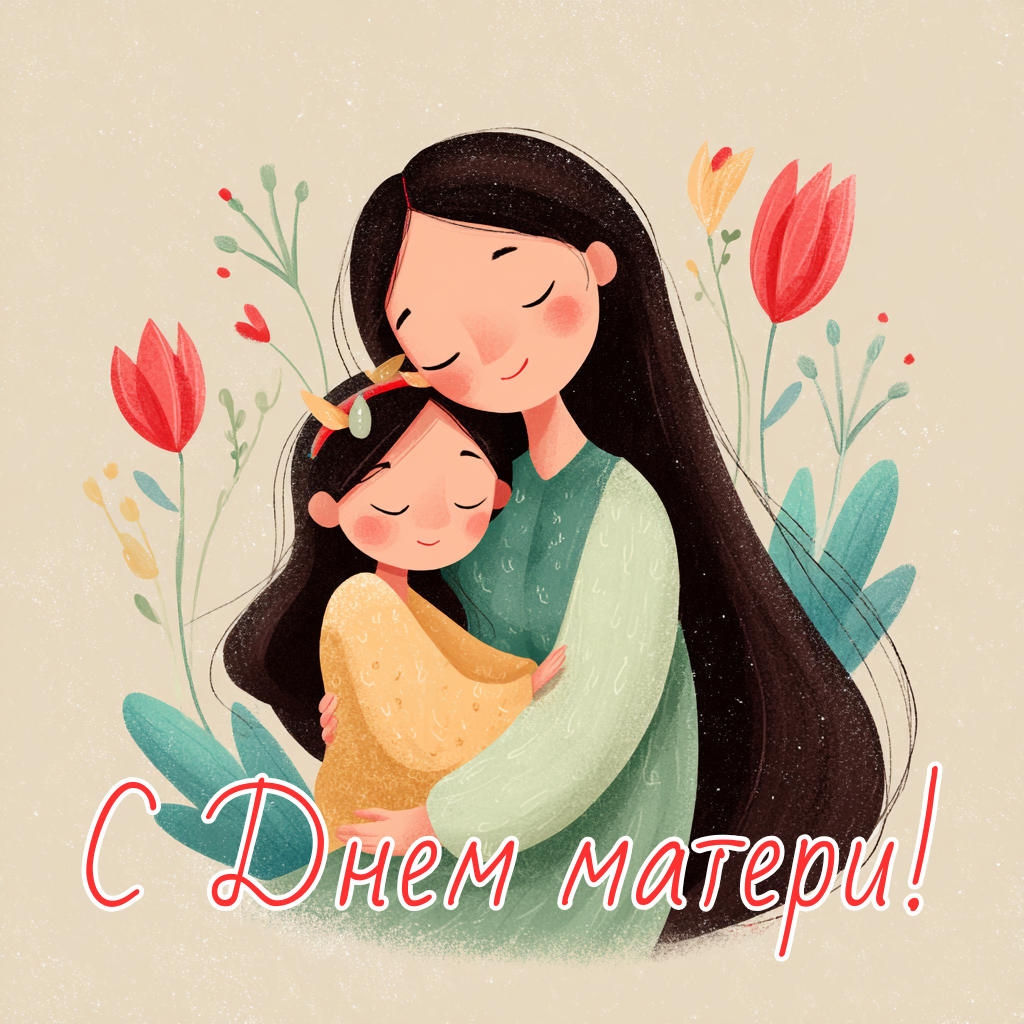 Милая открытка ко Дню матери