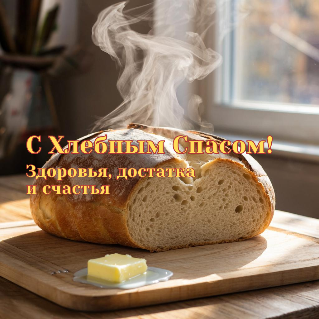 Тёплая иллюстрация с Хлебным спасом — душевные слова для близких