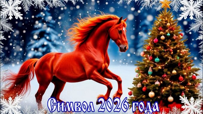 Открытка с годом Лошади