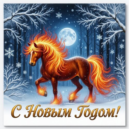 Открытка с годом Лошади