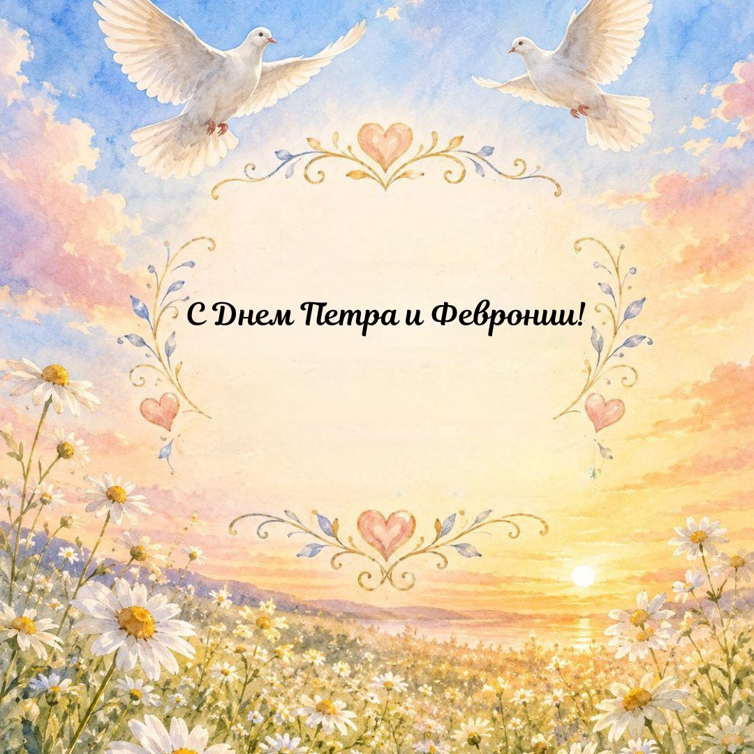 Открытка с Днем Петра и Февронии Муромских