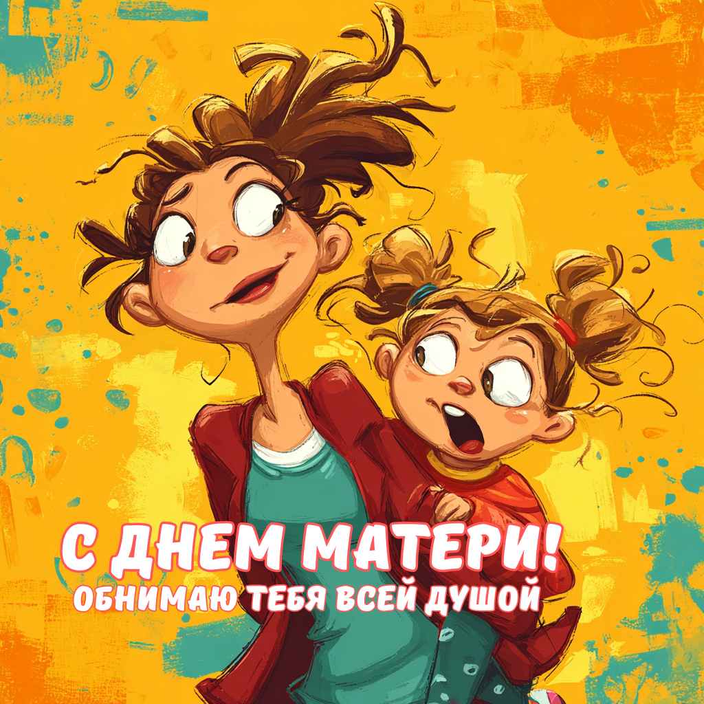 Смешная открытка ко Дню матери