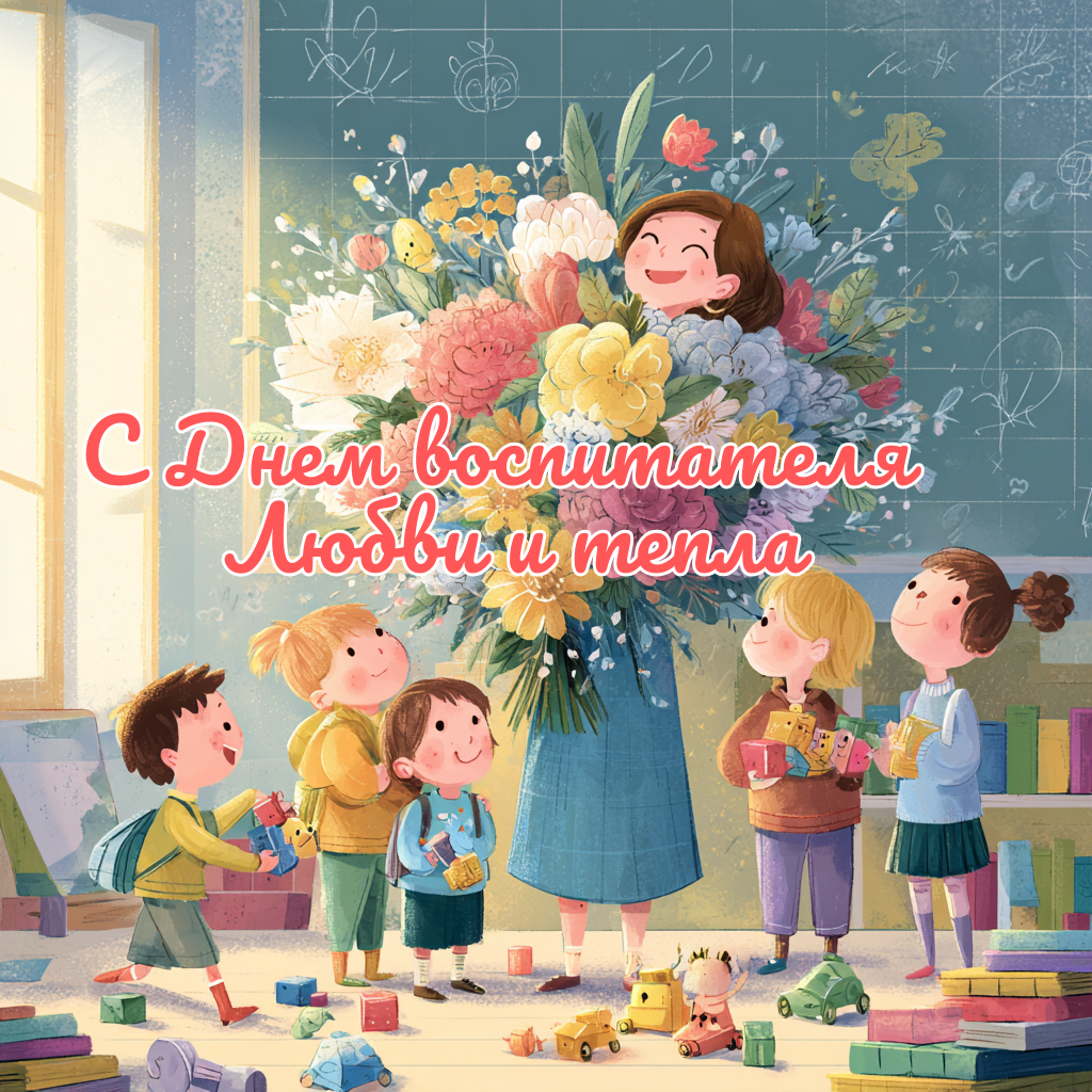 День воспитателя в 2025 году: открытка с искренней благодарностью