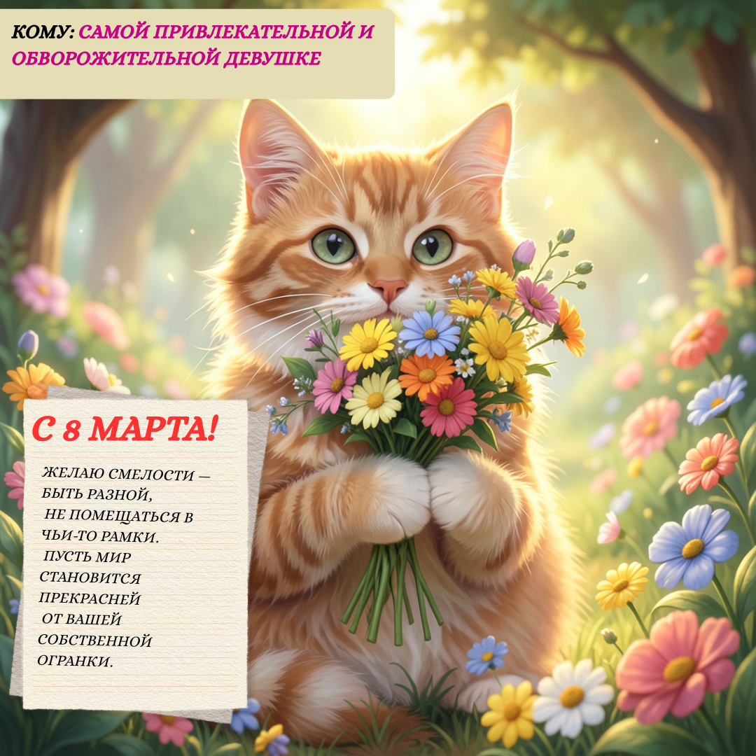 Открытка с 8 Марта