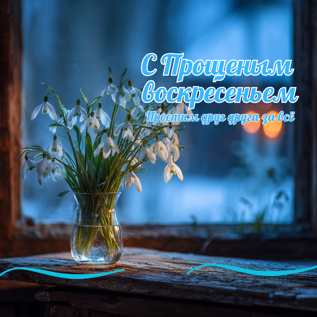 Прощеное воскресенье 22 февраля — красивая открытка: прости меня, если не оправдала ожиданий