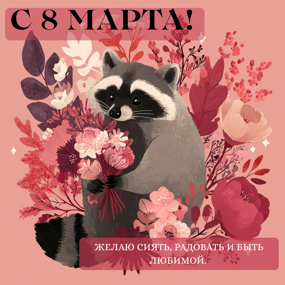 Открытка с 8 Марта