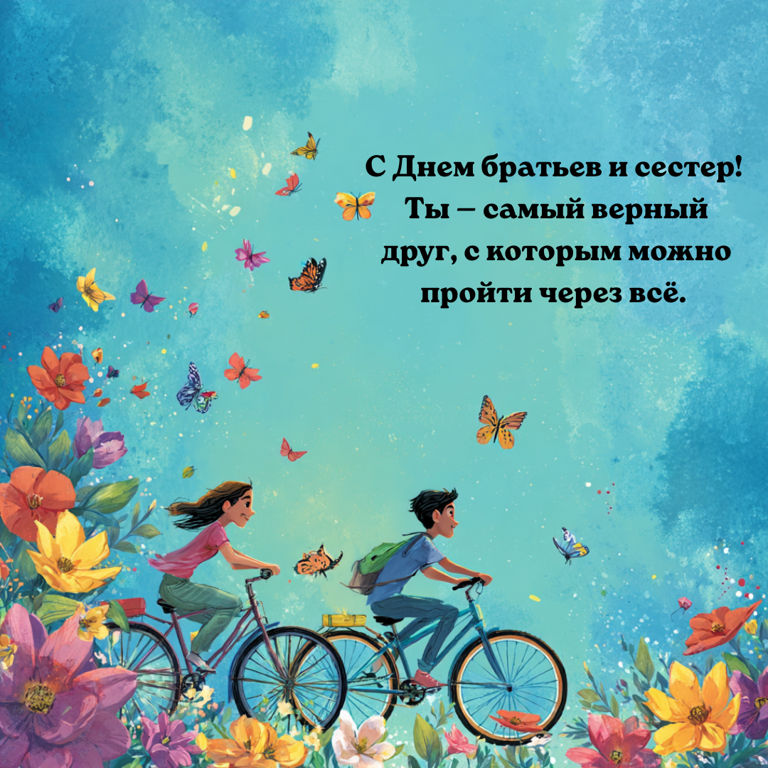 Открытка с Днем братьев и сестер