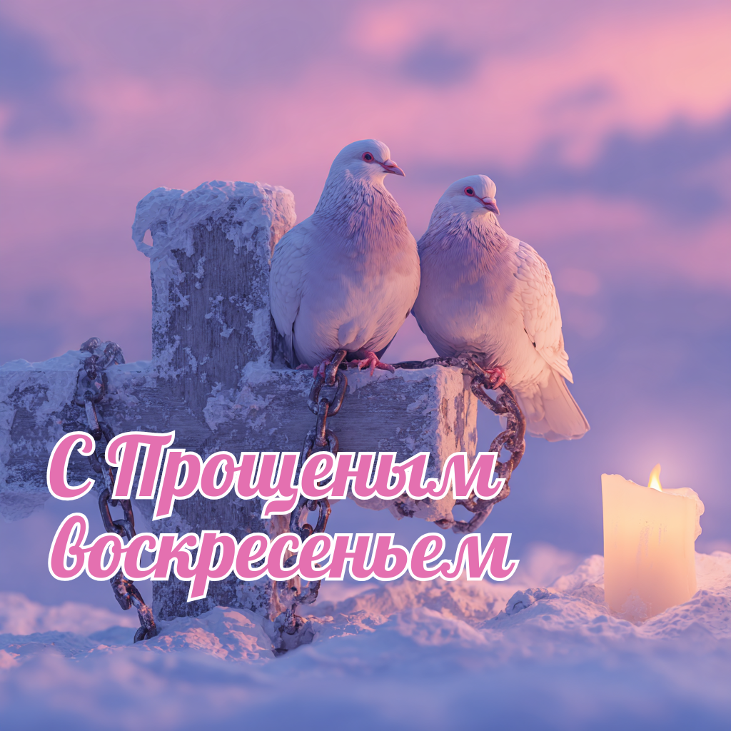 Открытка: С Прощеным воскресеньем — отпускаю обиды и прошу прощения