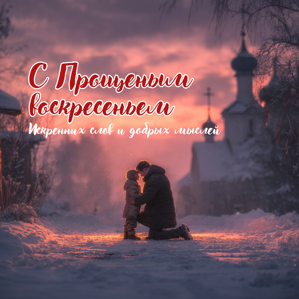 С Прощенным воскресеньем 2026 — красивая открытка: прошу прощения у всех, кого обидела