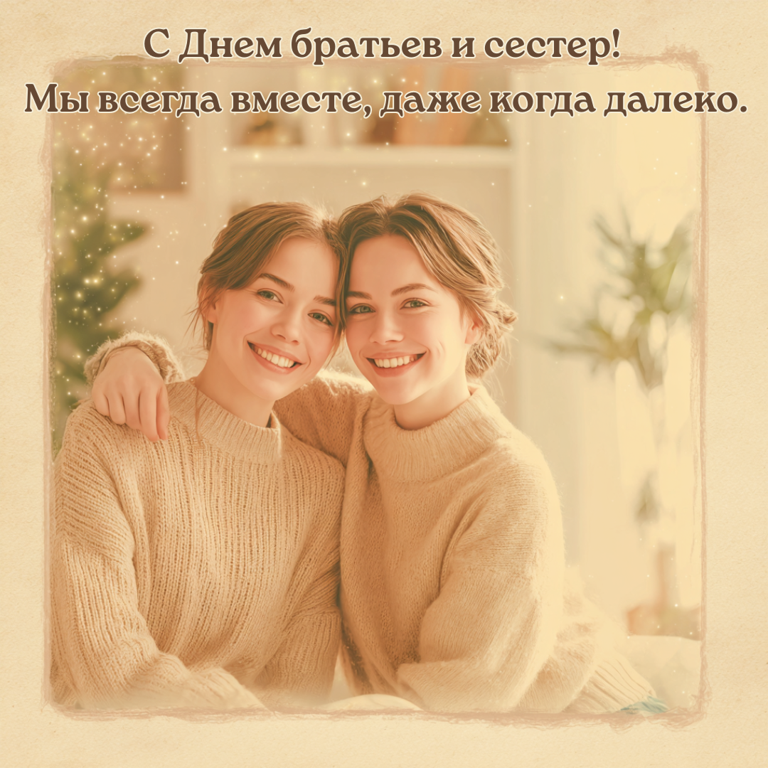 Открытка с Днем братьев и сестер
