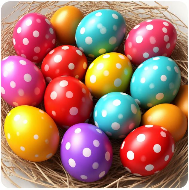 Декор пасхальных яиц, горошек