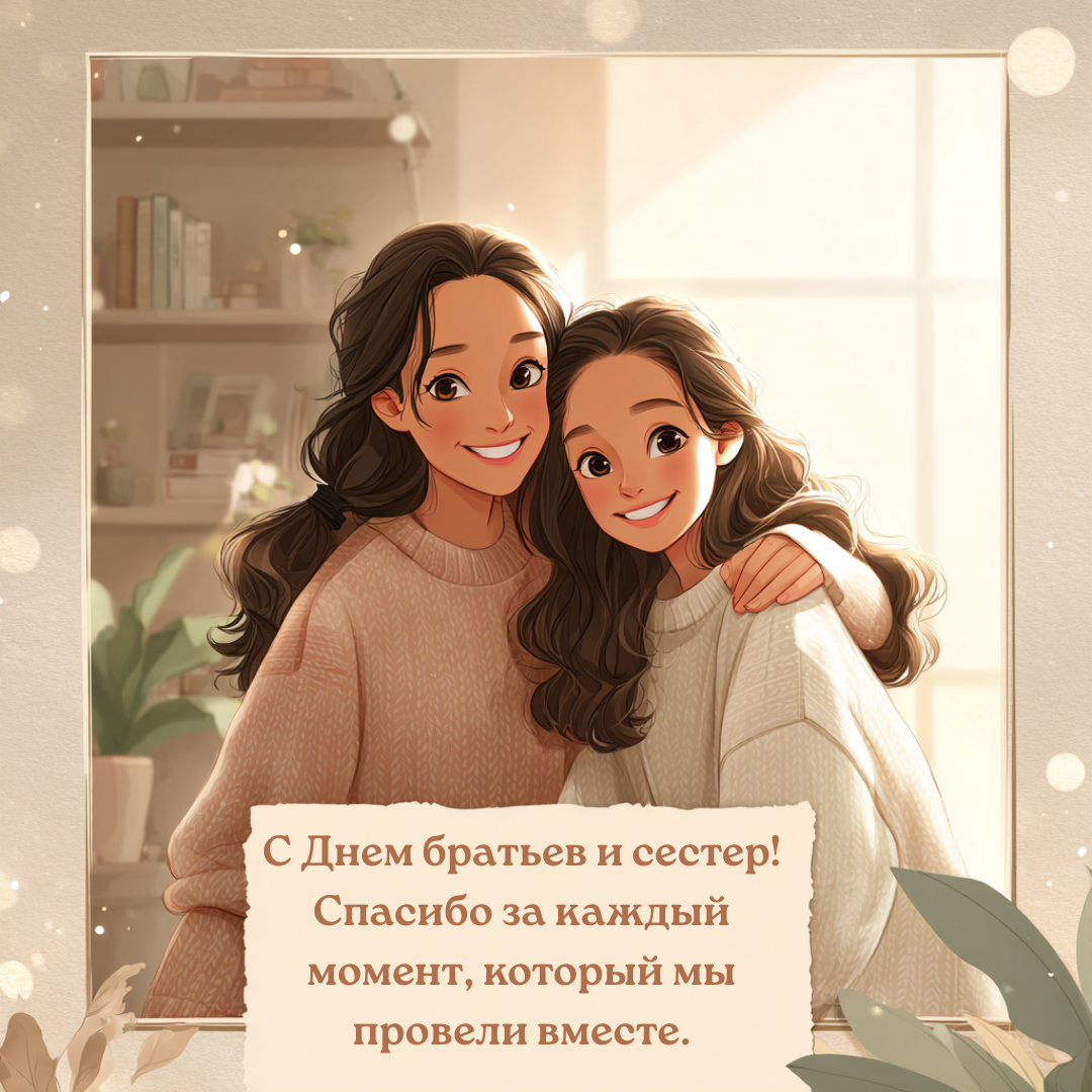Открытка с Днем братьев и сестер