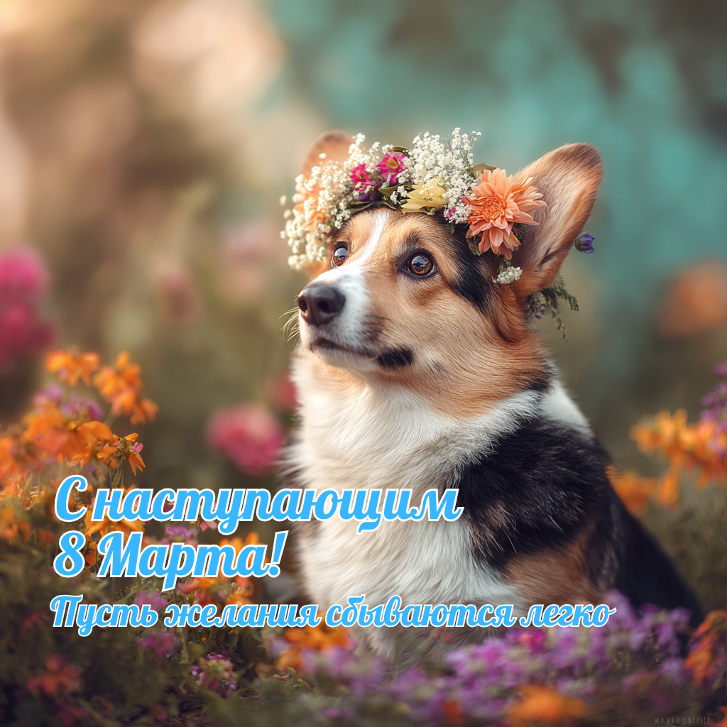 Прикольная картинка с наступающим 8 марта — пусть все желания сбываются легко  