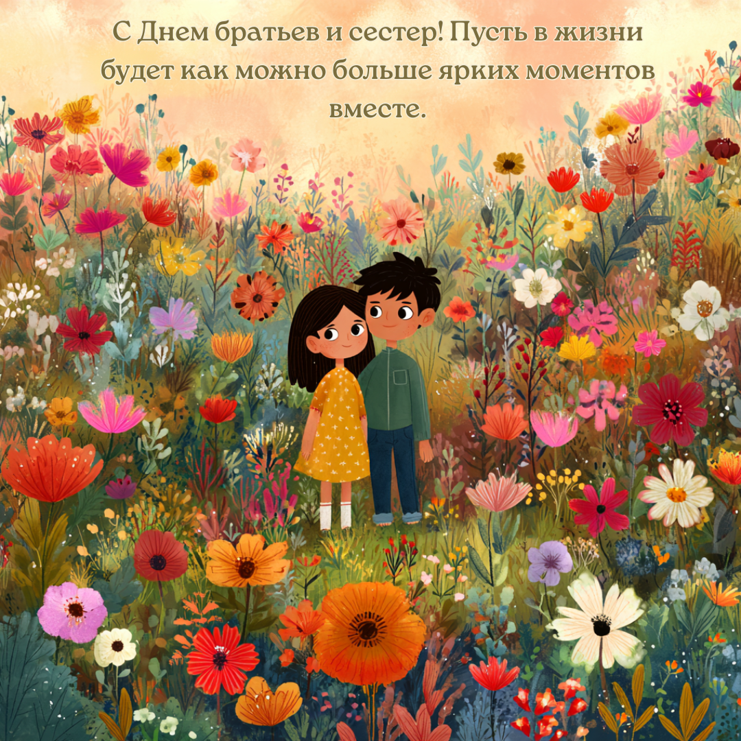 Открытка с Днем братьев и сестер