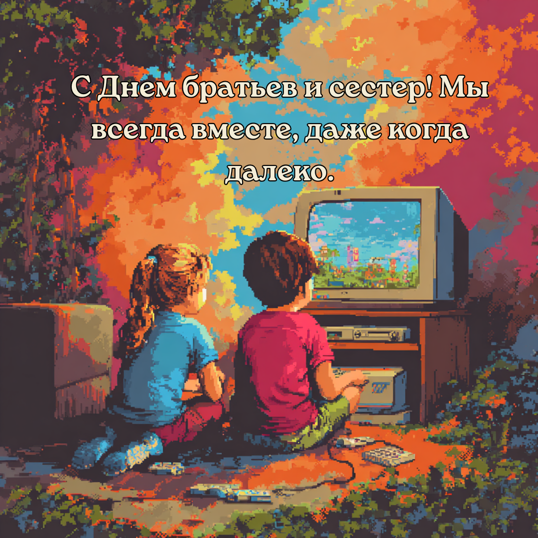 Открытка с Днем братьев и сестер