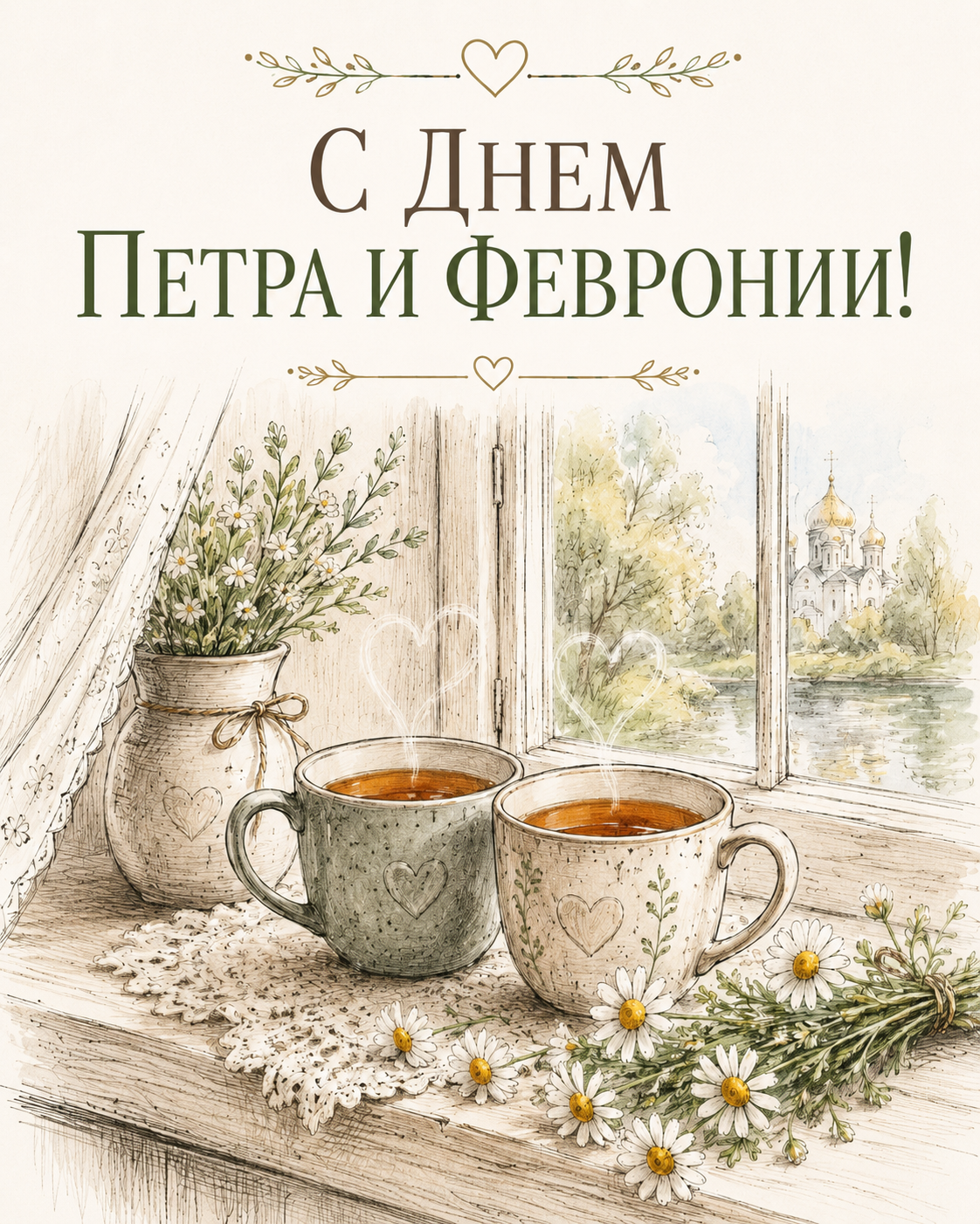 Открытка с Днем Петра и Февронии Муромских