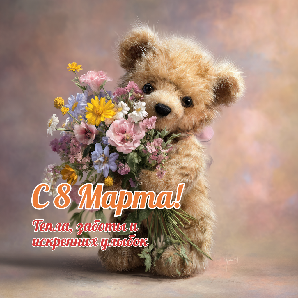 С Женским днем — душевная открытка для женщин: тепла, заботы и улыбок  
