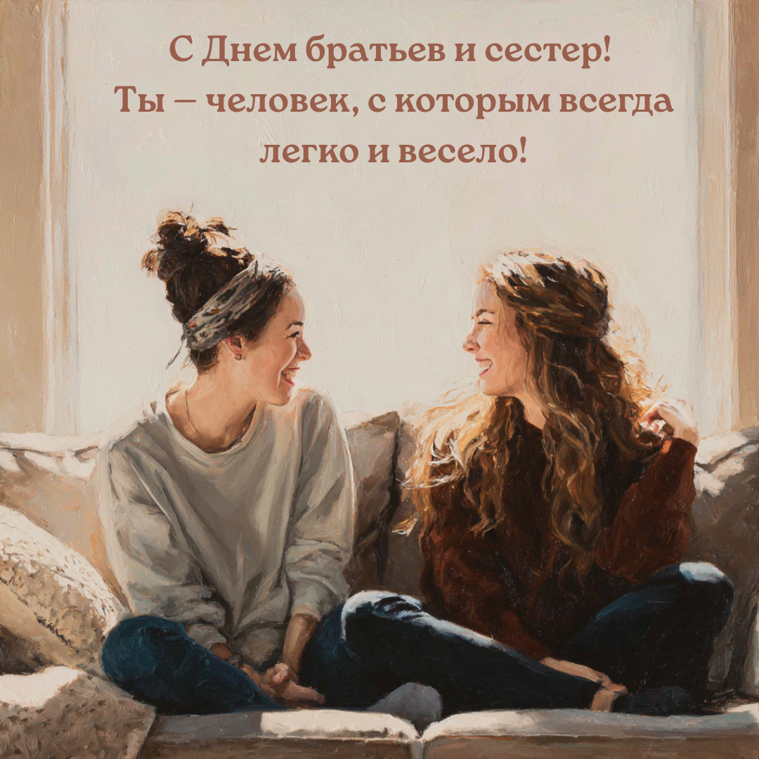 Открытка с Днем братьев и сестер