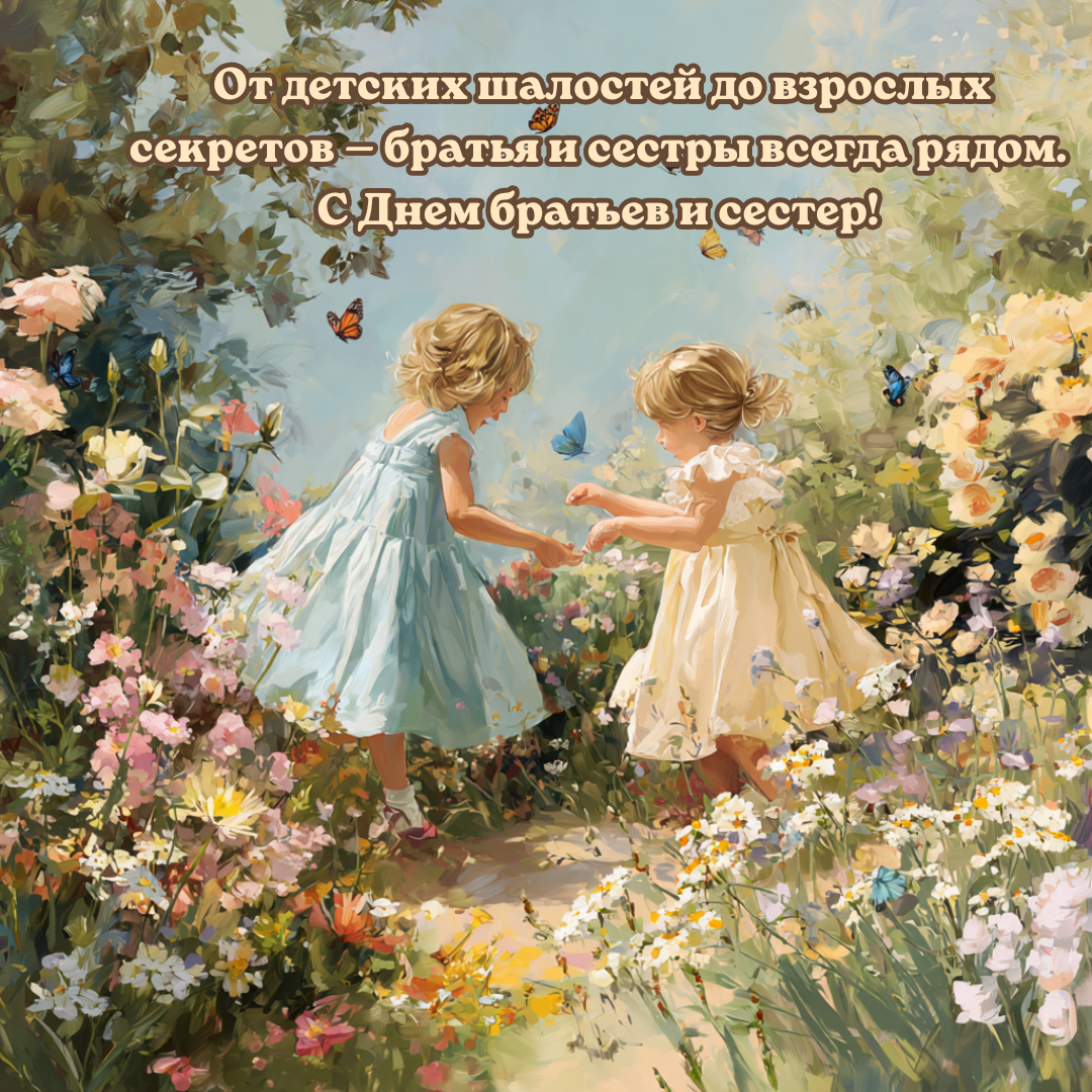 Открытка с Днем братьев и сестер