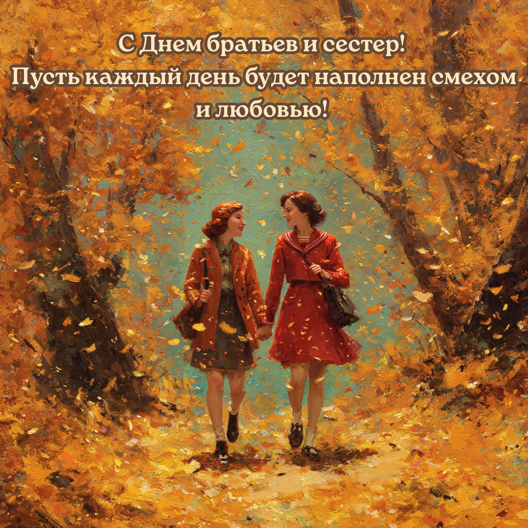 Открытка с Днем братьев и сестер